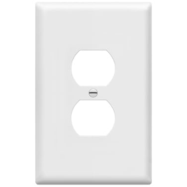 ENERLITES Duplex Receptacle Outlet Wall Plate Jumbo Outlet Covers Gloss Finish Oversized 1Gang 55 x 35 Polycarbonate Thermoplastic 8821OW White