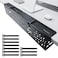NODOCA No Drill Under Desk Cable Management Tray 14 Wire Management PunchFree Clamp on Metal Cable Tray Wire Organizer Under Desk Under Desk Basket for Office and Home Black2 Packs