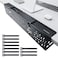 NODOCA No Drill Under Desk Cable Management Tray 14 Wire Management PunchFree Clamp on Metal Cable Tray Wire Organizer Under Desk Under Desk Basket for Office and Home Black2 Packs