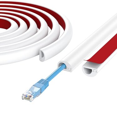 ANNISITE 78 Cord Hider Wall Self Adhesive Silicone Cord Covers for Wires On Wall Cord Hider for Wall Mount TV Flexible Cable Cover Raceway Kit for 1 Wire White 059 W x 039 H