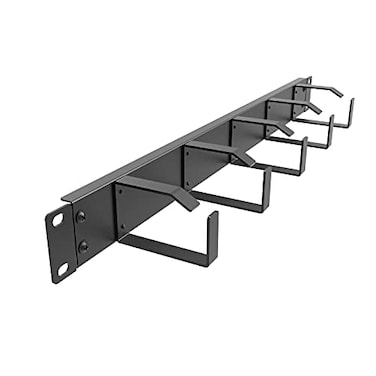 JINGCHENGMEI Jingchengmei 19Inch 1U Metal Horizontal Rackmount Cable Manager with 5 DRings 1UCM5R440 Black