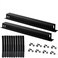 Lancher 2Pack 19 Inch 1U Cable Management Horizontal Cable Rack Mount Manager with mounting Screws for Service Rack Cabinet 24 Slot with Cover