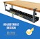 BIWIST No Drilling Extendable Under Desk Cable Management Metal Cable Management Tray Under Desk with Clamp Retractable Power Strip Cord Holder for Wire Management 31Inch 2 Pack Extendable 31