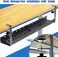 BIWIST No Drilling Extendable Under Desk Cable Management Metal Cable Management Tray Under Desk with Clamp Retractable Power Strip Cord Holder for Wire Management 31Inch 2 Pack Extendable 31