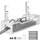 Litwaro Under Desk Cable Management Tray White Cable Management Under Desk No Drill Cable Organizer with Clamp for Wire Management Cord Organizer for Office Home No Damage to Desk