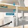 Litwaro Under Desk Cable Management Tray White Cable Management Under Desk No Drill Cable Organizer with Clamp for Wire Management Cord Organizer for Office Home No Damage to Desk