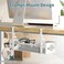 Litwaro Under Desk Cable Management Tray White Cable Management Under Desk No Drill Cable Organizer with Clamp for Wire Management Cord Organizer for Office Home No Damage to Desk