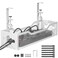 Litwaro Under Desk Cable Management Tray White Cable Management Under Desk No Drill Cable Organizer with Clamp for Wire Management Cord Organizer for Office Home No Damage to Desk