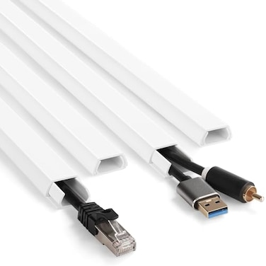 YCLYC 66in White Wire Covers for Cords Kit Wall Cord Hider Cord Covers for Wires on Wall TV Cable Hider Kit Easy to Install Cable Management 4XL165 W086 H043in