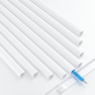 Yecaye 128in Mini Cord Hider for 1 Mini Wire OnWall Cord Cover Channel Tape Wire Concealer Cable Cover Cable Management for Home Office W05in H031in White