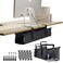 Ascrono Original No Drill Under Desk Cable Management Tray 273 Premium Black Fabric Cable Management Under Desk ClampScrew Mount Cord Organizer Supports Upto 66lbs