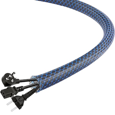 Aibole 25Ft38inch PET Expandable Braided Wire SleevingWire Loom Cable Sleeve for TVComputerHome TheaterAutomotiveHome IndustrialElectrical WiresChemicalProtect Cat from Chewing CordsBlackBlue