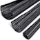 Boao 3 Pieces Cord Protector Wire Loom Black Tubing Cable Sleeve Split Sleeving for USB Charger Cord Cover Audio Video Cable Each Size 10 ft 34 Inch 12 Inch 14 Inch