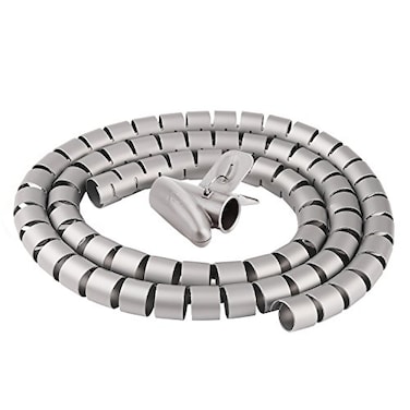 chengsi Chengsi Cable Organizer Coiled Tube Sleeve Cable Cable Management Sleeve Silver Length59inches Diameter11inches