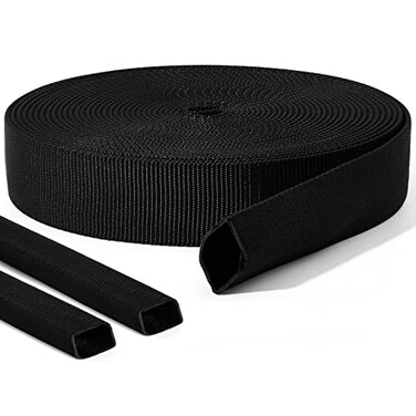 Hanaive 26 ft Nylon Hydraulic Hose Protector Sleeve Tig Torch Cable Cover Black Protective Cover Hose Sheath Hydraulic Wrap Cutting Wire Sheath Sleeve Management Wrap for Cord Tig1 Inch Id