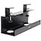 VIVO No Drill Clampon 17 inch Power Strip Cable Management Tray Under Standing Desk Steel Cord Organizer Black DESKCM6LB