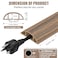 DBHXXMB-HH Floor Cord Cover Cavity 08x037 Self Adhesive Cord Hider 33FT Low Profile Cable Management Extension Strip Protector for Wires Prevent Cable Trips for Offices GymsWood Smoked Brown