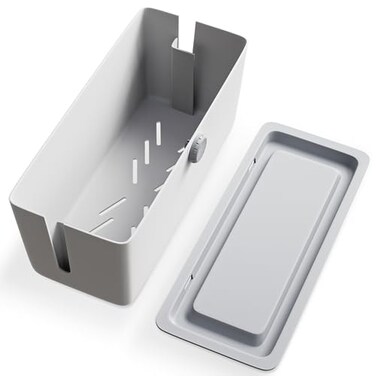 KinderSense Cable Management Box Cord Organizer with Child Proof Lock Cord Hider to Conceal WiresPower Strips from TVComputerDesk and Babies 12 X 525 x 525 Gray