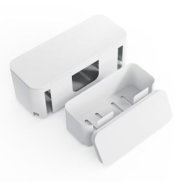 Bestong Power Strip Cover Box Cable Management Organizer 2 Pack White