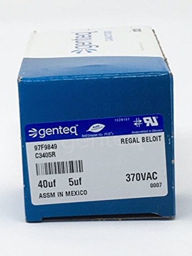 Genteq C3405R 97F9849 Capacitor Motor Run 405Uf 6 Case 370V
