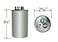 AMRAD 50 5 ufMfd Round Dual Universal Capacitor AmRad USA2237 Used for 370 or 440 VAC Made in the USA