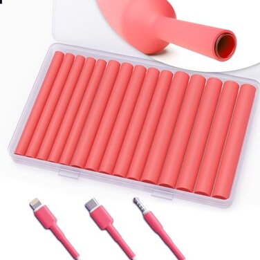 Pointool Heat Shrink Tubing Kit 31 Ratio 14 516 38 Tube Red Wire Shrink Wrap Protector for Phone Cable Waterproof Electrical Tubing