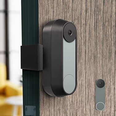 Wasserstein AntiTheft Mount Compatible with Google Nest Doorbell Battery NoDrill Installation Black