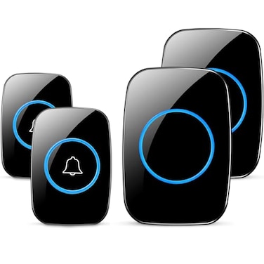 Full House Wireless Doorbell Waterproof Door Bell Kit Distinguish Front and Rear Doors Over 1000 feet Range and 60 Chime 5 Levels Volume and LED Flash for Home Office Classroom