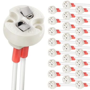 DiCUNO G4 GU53 BiPin Ceramic Base Socket MR16 MR11 Halogen Incandescent LED Bulb Holder Wire Connector 24pcs