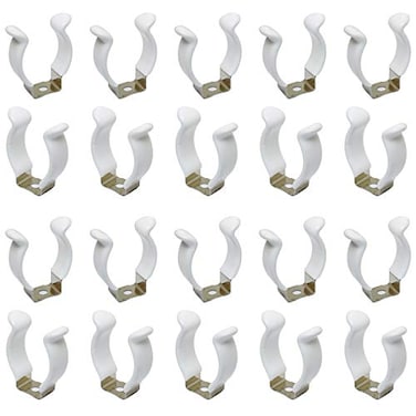 DGZZI T8 U Clips Holder 20PCS Stainless Steel U Shaped Lampholder Support with Plastic Finish for Light Bulbs Fluorescent Tube Lamp Bracket