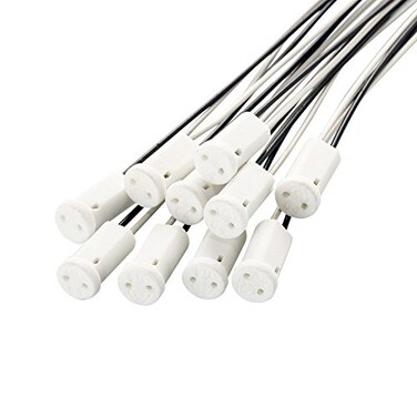 RA RAYHOO Rayhoo G4 LED Bulb Socket Halogen MR11 Base Ceremic Lamp Holder Socket Miniature BiPin Base Socket Halogen Incandescent Led Socket Ceramic Body Lamp Holder 10Pack
