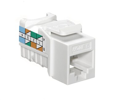 Leviton Home 6 SnapIn Connector T568AB Wiring 61HOMRW6 White