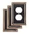 Franklin Brass Classic Beaded 3Pack Outlet Covers Bronze wCopper Highlights 1Gang Wall Plate Single Duplex Switch Plates Electrical Guard W35059VVBCC