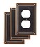 Franklin Brass Classic Beaded 3Pack Outlet Covers Bronze wCopper Highlights 1Gang Wall Plate Single Duplex Switch Plates Electrical Guard W35059VVBCC