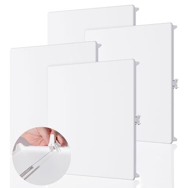 Morvat Spring Access Panel 12x12 Inch for Ceiling Drywall HeavyDuty Durable ABS Plastic Easy Install Access Box Wall Hole Cover Plate for Plumbing Electrical Cables Wiring White 4 Pack