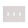 Eaton PJS3W Polycarbonate 3Gang Screwless Toggle Switch Mid Size Wall Plate White
