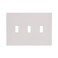 Eaton PJS3W Polycarbonate 3Gang Screwless Toggle Switch Mid Size Wall Plate White