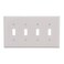 Eaton PJS4W Polycarbonate 4Gang Screwless Toggle Switch Mid Size Wall Plate White