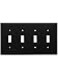 Leviton 4Gang Toggle Device Switch Wallplate Standard Size Thermoplastic Nylon 80712E Black