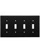 Leviton 4Gang Toggle Device Switch Wallplate Standard Size Thermoplastic Nylon 80712E Black