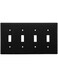 Leviton 4Gang Toggle Device Switch Wallplate Standard Size Thermoplastic Nylon 80712E Black
