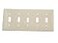 Leviton 5Gang Toggle Device Switch Wallplate Standard Size Thermoplastic Nylon Device Mount 80723W White