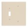 Leviton 2Gang 1Toggle 1Blank Combination Wallplate Oversized Thermoset 86106 Ivory
