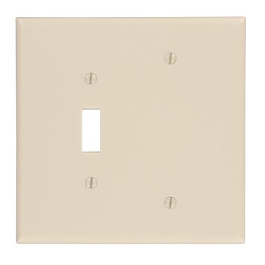 Leviton 2Gang 1Toggle 1Blank Combination Wallplate Oversized Thermoset 86106 Ivory