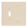 Leviton 2Gang 1Toggle 1Blank Combination Wallplate Oversized Thermoset 86106 Ivory