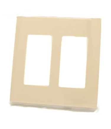 Leviton 2Gang Decora Plus Screwless Wall Plate 80309ST Light Almond
