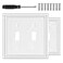 OKAYZIP White Decorative Double Toggle Light Switch Covers Wall Plate Natural Material Switch Plate Covers Modern Style 2 Gang Toggle 2 Pack
