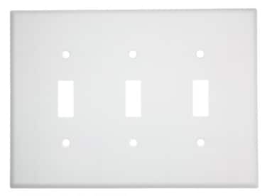 Leviton 3Gang Toggle Device Switch Wallplate Midway Size 80511W White