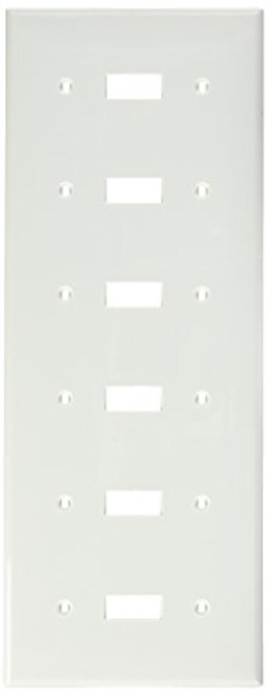 Leviton 6Gang Toggle Device Switch Wallplate Thermoplastic Nylon Device Mount 80736W White