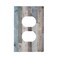JIEXUTE 1 Gang Duplex Receptacle Outlet Cover Retro Rustic Vintage Barn Western Blue Grey Wood Plank Country Old Garage Style Electrical Wall Plate One Gang Dual Device Light Switch Faceplate Socket C